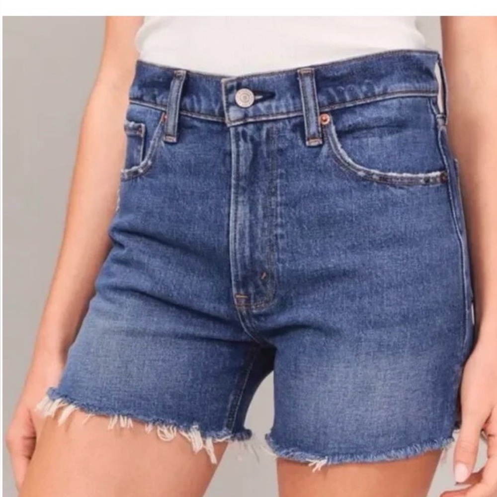 Abercrombie & Fitch High Rise Blue Denim Shorts